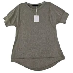 Haute Edition ~Woman Size S~ Green/Gray Short Sleeve T-Shirt Scoop Neck NWT.